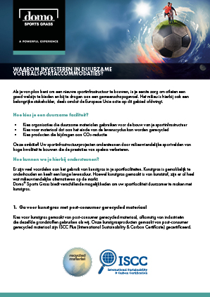 Onepager duurzaamheid voetbal