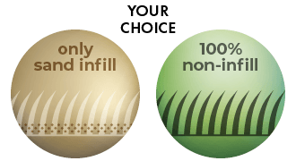 Your choice: only sand infill or 100 procent non-infill - Domo® Sports Grass