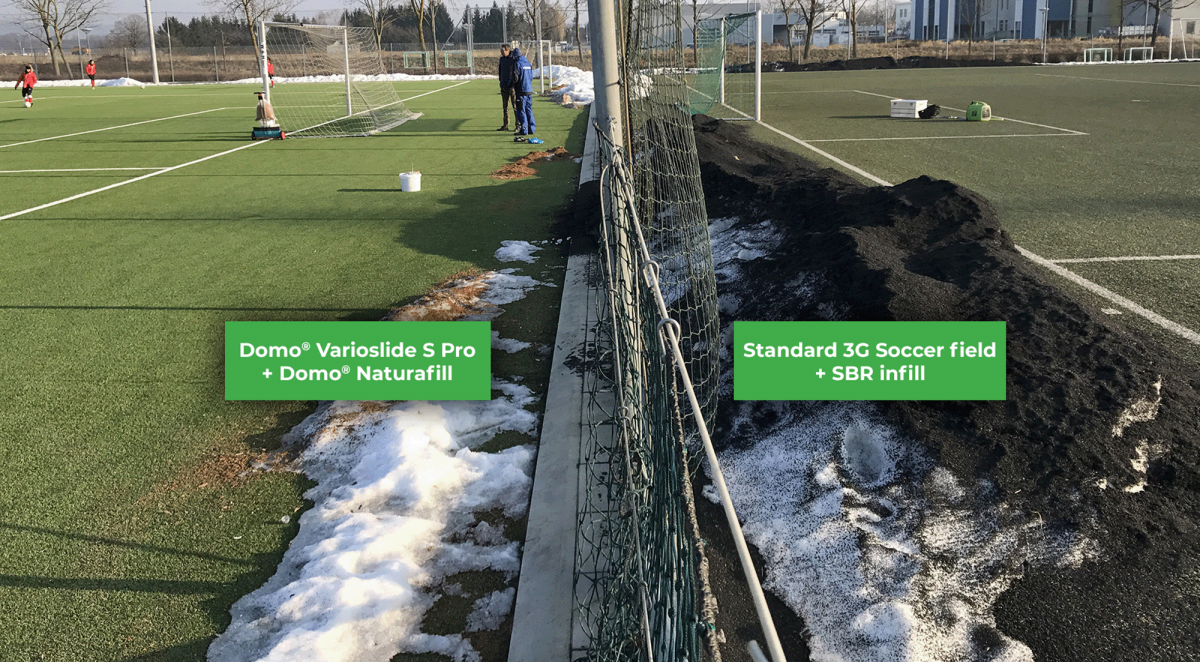 VarioSlide S Pro - limits infill migration - Domo Sports Grass